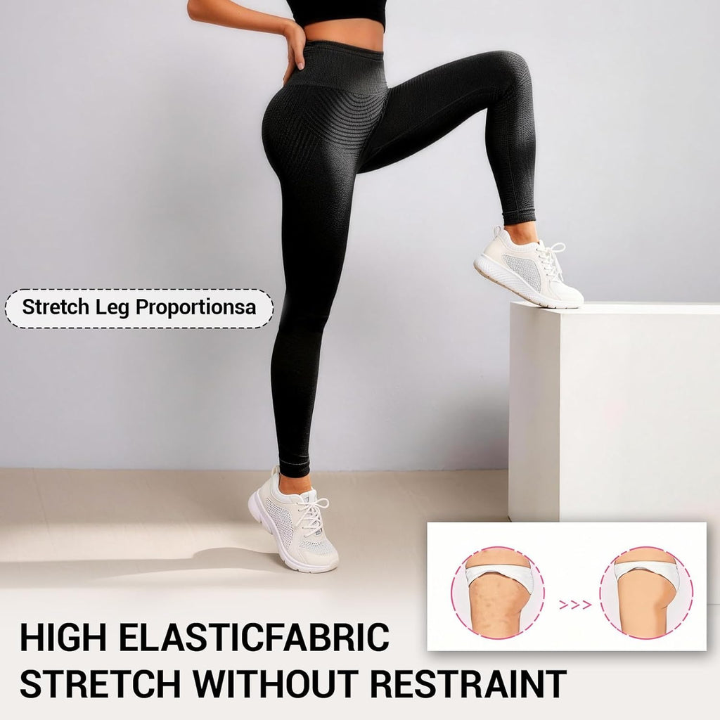 3D Compression Leggings Women, High Waist anti Cellulite Leggings, Workout Bum Scrunch Butt Lift Leggings, Gym Trousers Womens