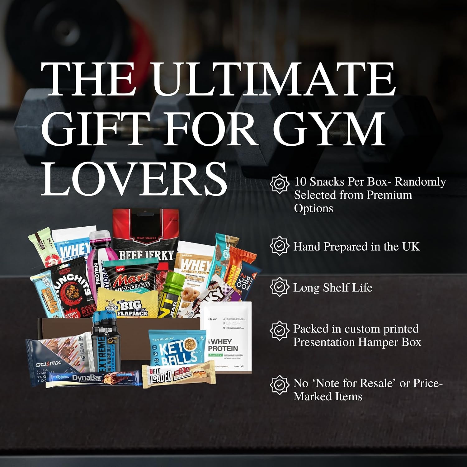 Protein Hamper - This Protein Gift Set & Fitness Hamper Includes 10X Items. Gym Gifts for Men & Women. Mens Snacks Gift Set. Protein Gift Box.