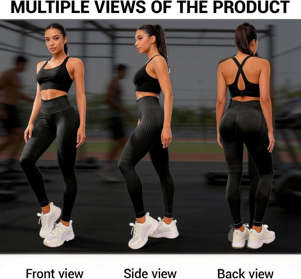 3D Compression Leggings Women, High Waist anti Cellulite Leggings, Workout Bum Scrunch Butt Lift Leggings, Gym Trousers Womens