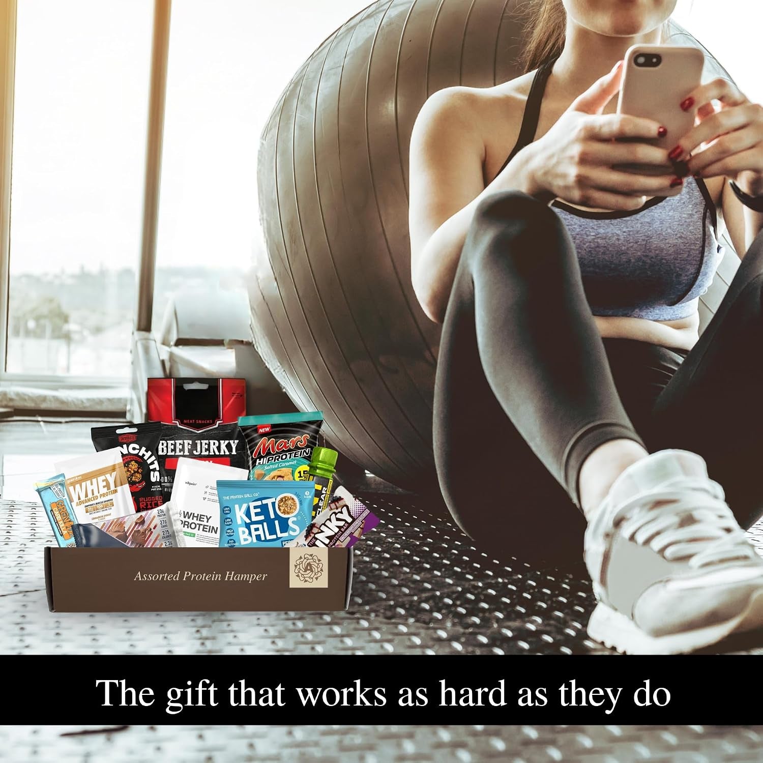 Protein Hamper - This Protein Gift Set & Fitness Hamper Includes 10X Items. Gym Gifts for Men & Women. Mens Snacks Gift Set. Protein Gift Box.