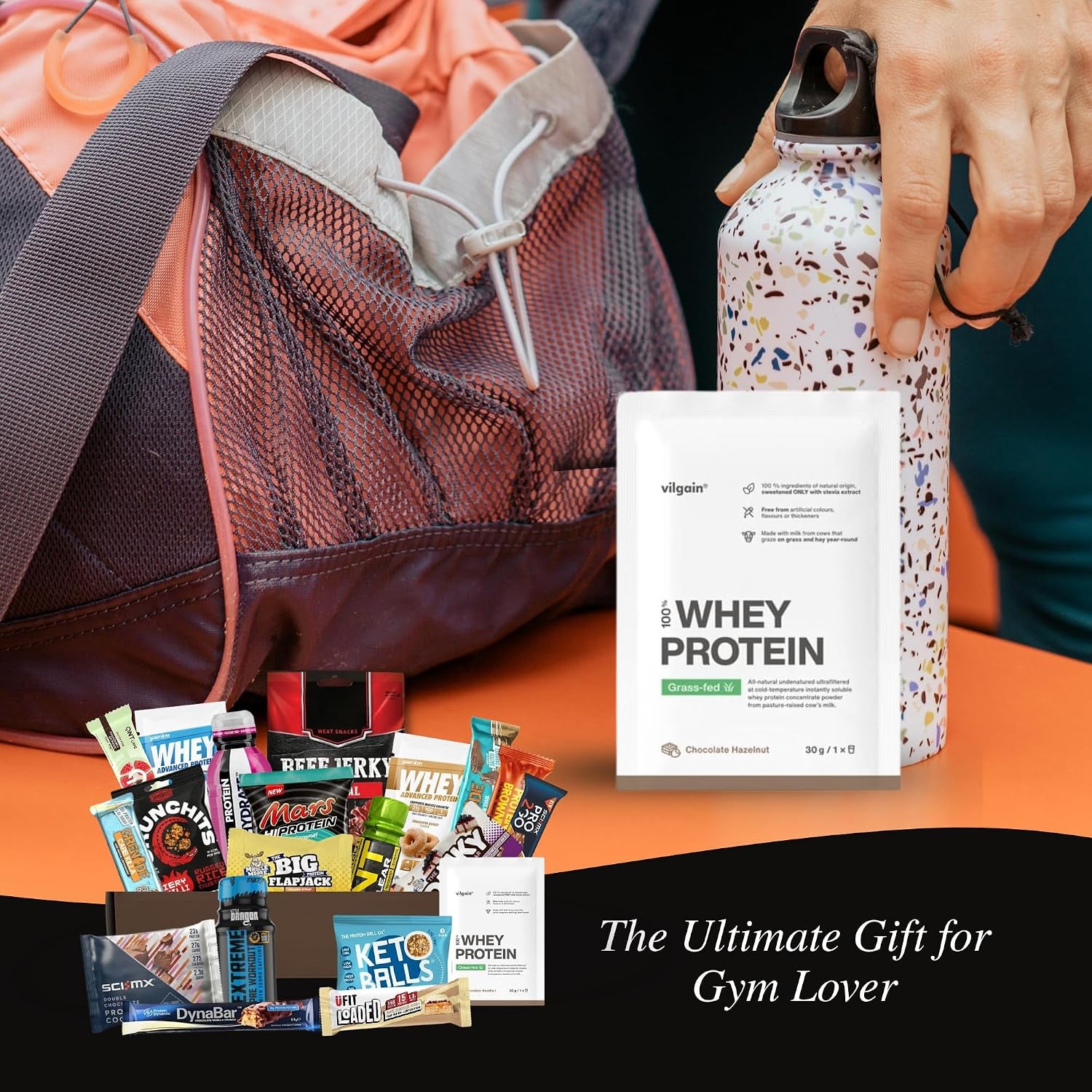 Protein Hamper - This Protein Gift Set & Fitness Hamper Includes 10X Items. Gym Gifts for Men & Women. Mens Snacks Gift Set. Protein Gift Box.