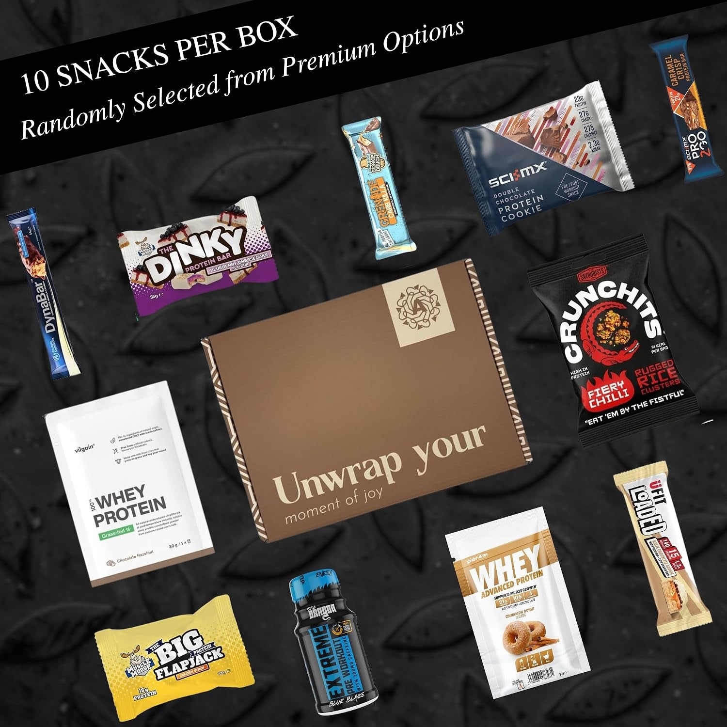 Protein Hamper - This Protein Gift Set & Fitness Hamper Includes 10X Items. Gym Gifts for Men & Women. Mens Snacks Gift Set. Protein Gift Box.