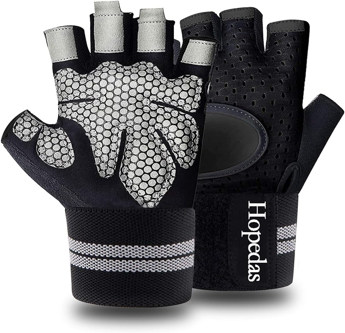 Workout Gloves Weight Lifting Gloves with Wrist Support for Men & Women,Breathable Exercise Gloves Sports for Training,Fitness, Gym,Pull Ups，Full Palm Protection，Black