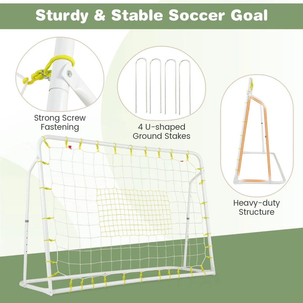 2-In-1 Kids Soccer Rebounder and Soccer Goal for Kids Aged 6+ Years Old